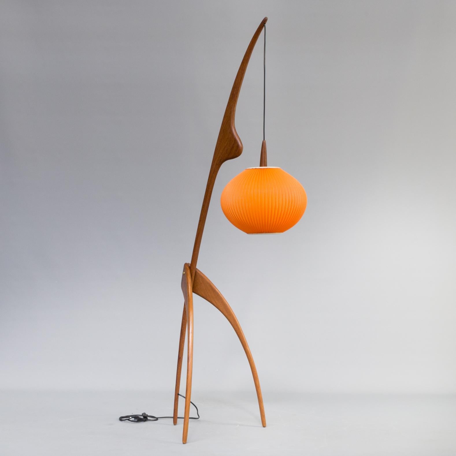 1950s Jean Rispal Floor Lamp ‘Praying Mantis’ for Rispal, France For Sale 1