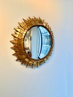 '50s Line Vautrin 'Soleil À Pointes N.3' Mirror in Gold Talosel