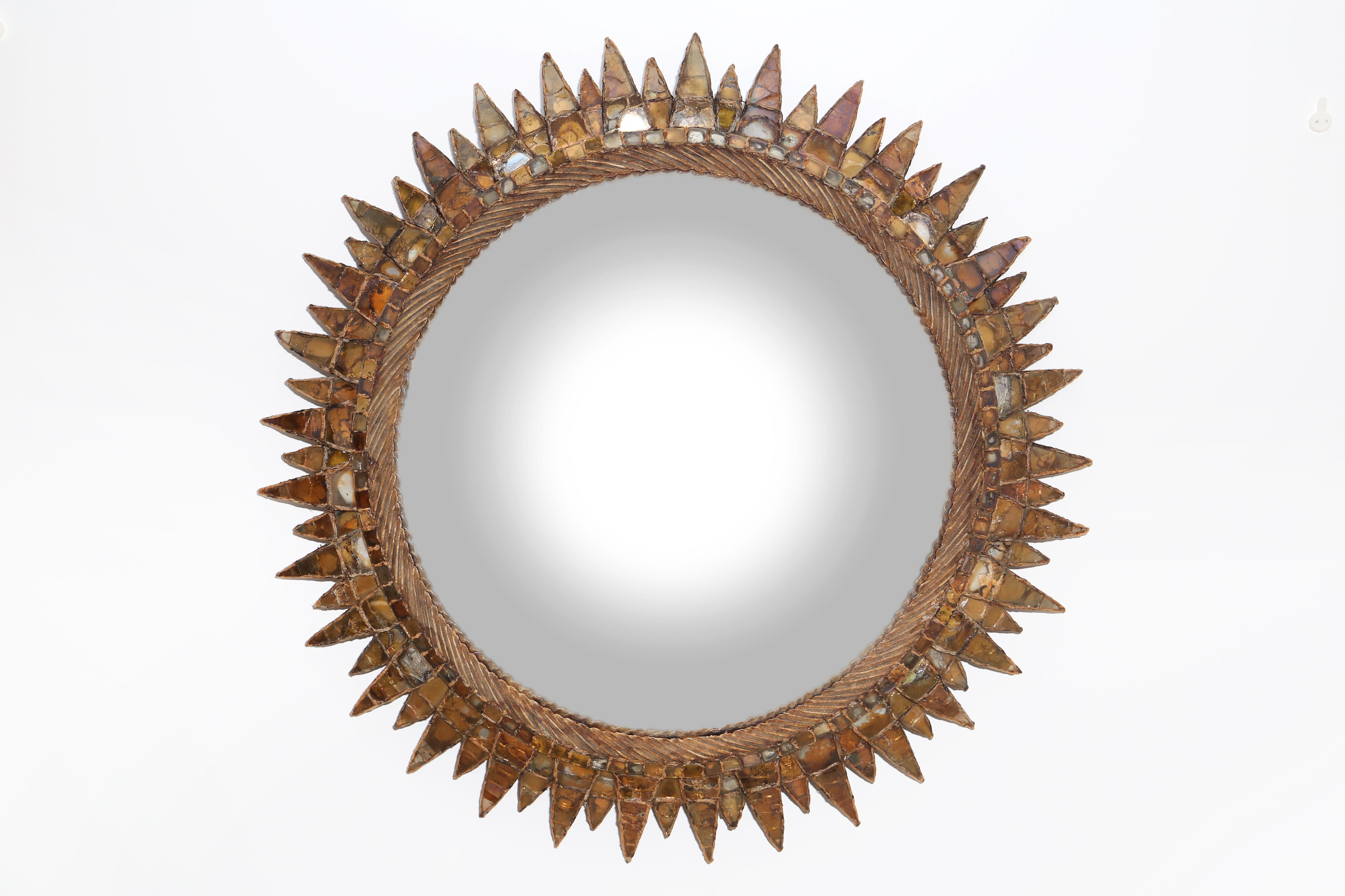 French Line Vautrin 'Soleil À Pointes N.4' Mirror in Talosel For Sale