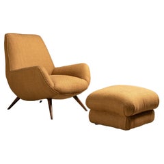50's Lounge Chair with Ottoman, Brazilian Mid-Century Modern
