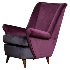 50's Lounge / Easy Chair in Magenta by Designed Gio Ponti for ISA Bergamo, Italy