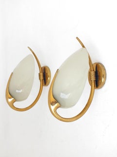 50s Lumen Milano Italy Two Wall Lamp, Oscar Torlasco Lumi Italy, Set of 2