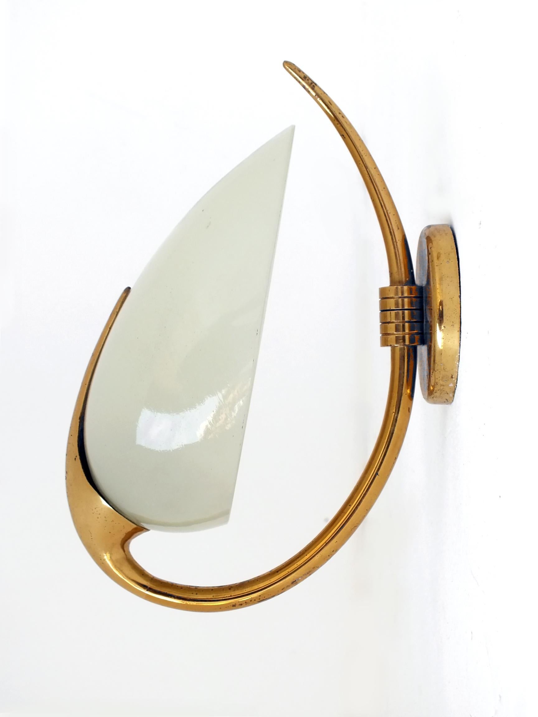 Mid-20th Century 50s Lumen Milano Italy Two Wall Lamp, Oscar Torlasco Lumi Italy, Set of 2 For Sale