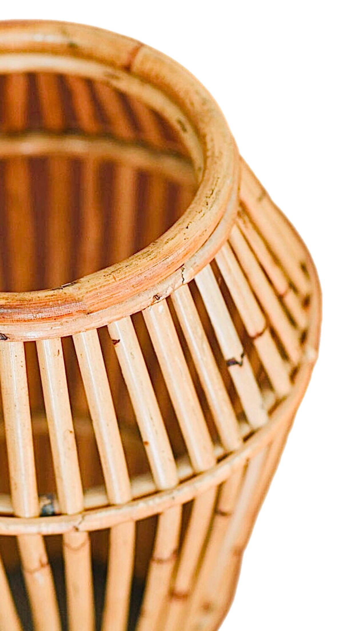 Mid-Century Modern 50's Mid Century Modern Bamboo Umbrella Cane Stand Holder Italy For Sale