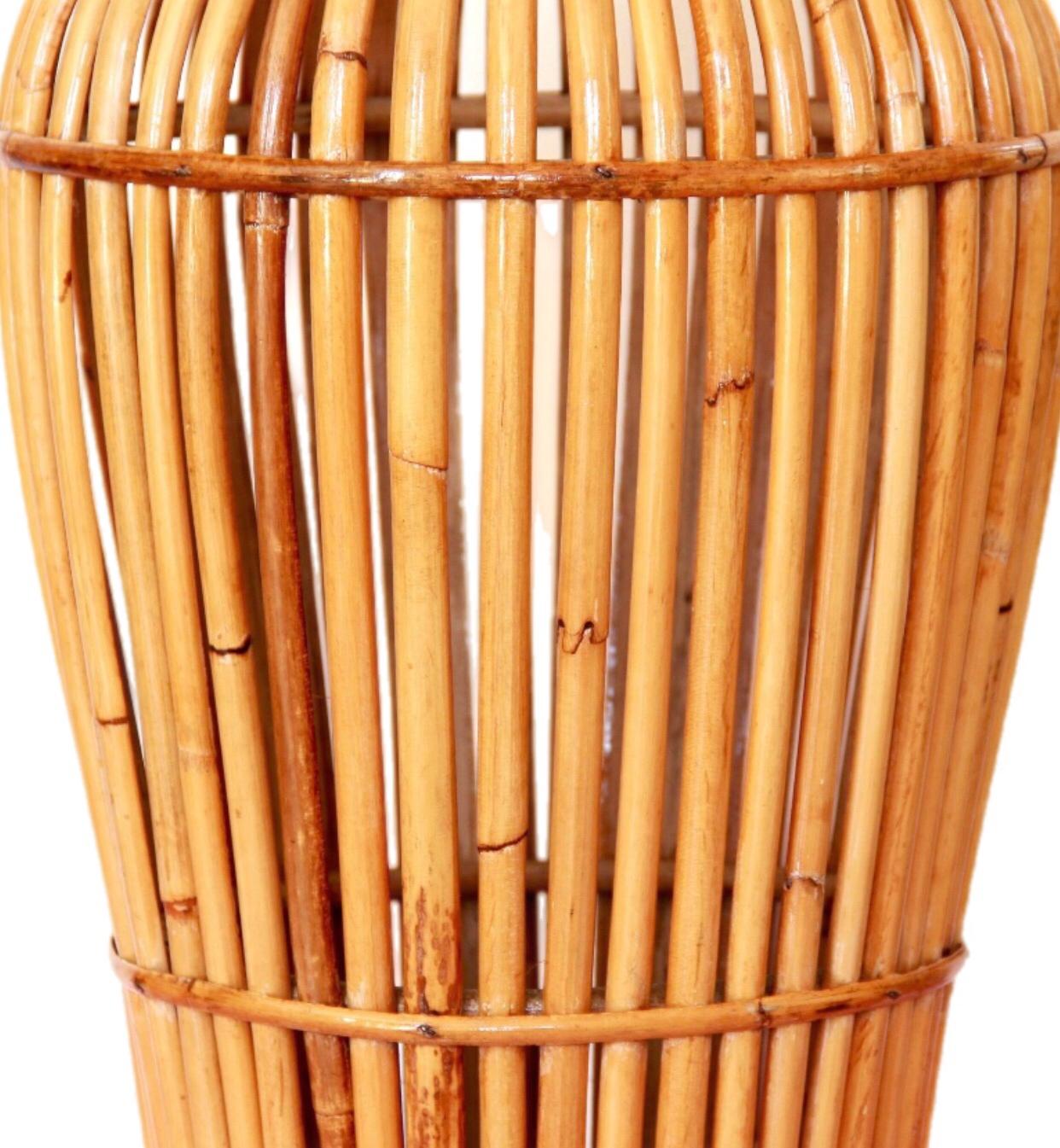 Italian 50's Mid Century Modern Bamboo Umbrella Cane Stand Holder Italy For Sale