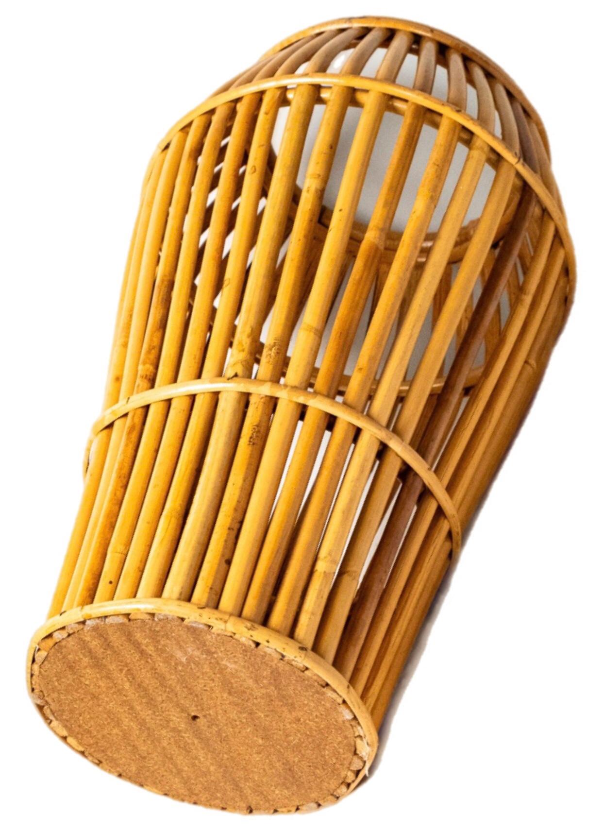 Hand-Woven 50's Mid Century Modern Bamboo Umbrella Cane Stand Holder Italy For Sale
