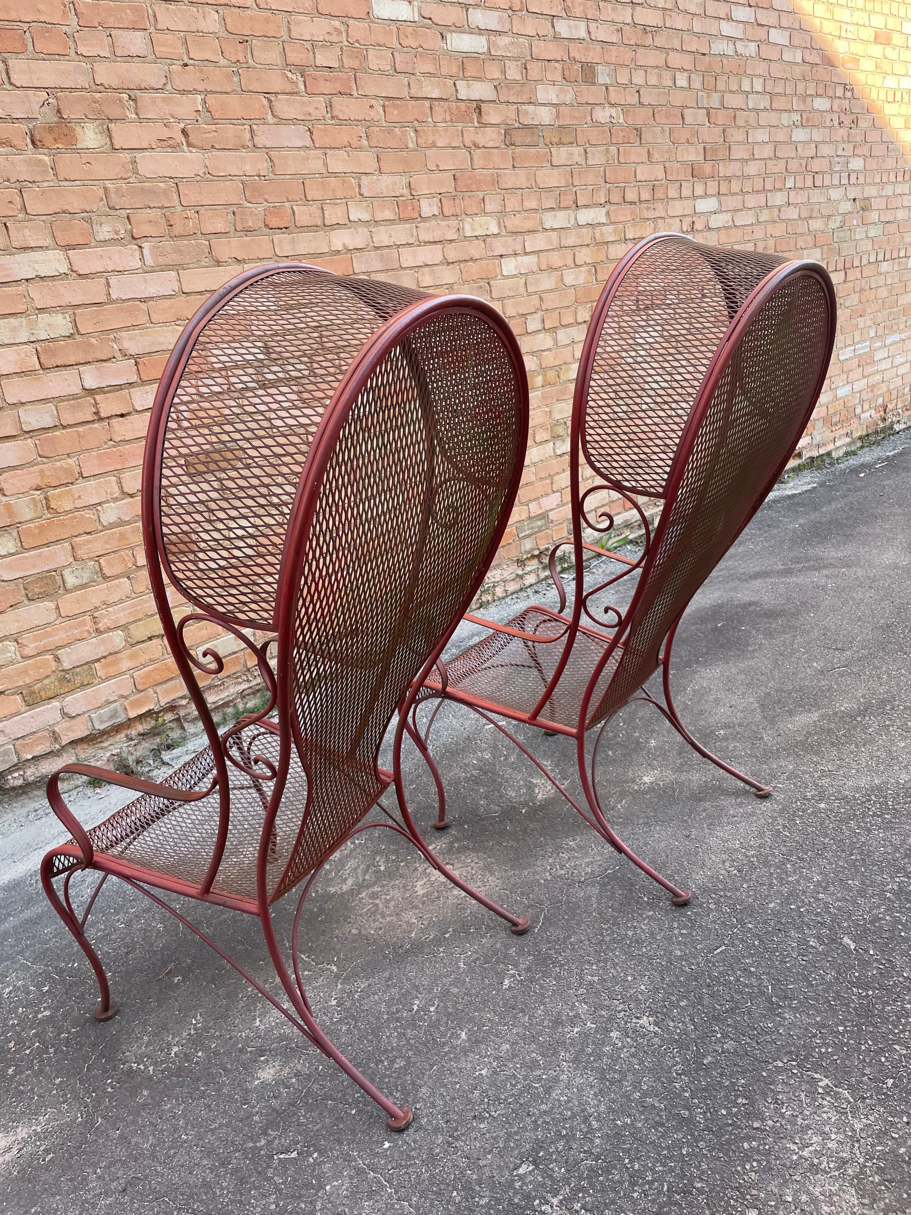 70s Herbert Saiger for Woodard Outdoor Garden Canopy Lounge Chairs, a Pair 1