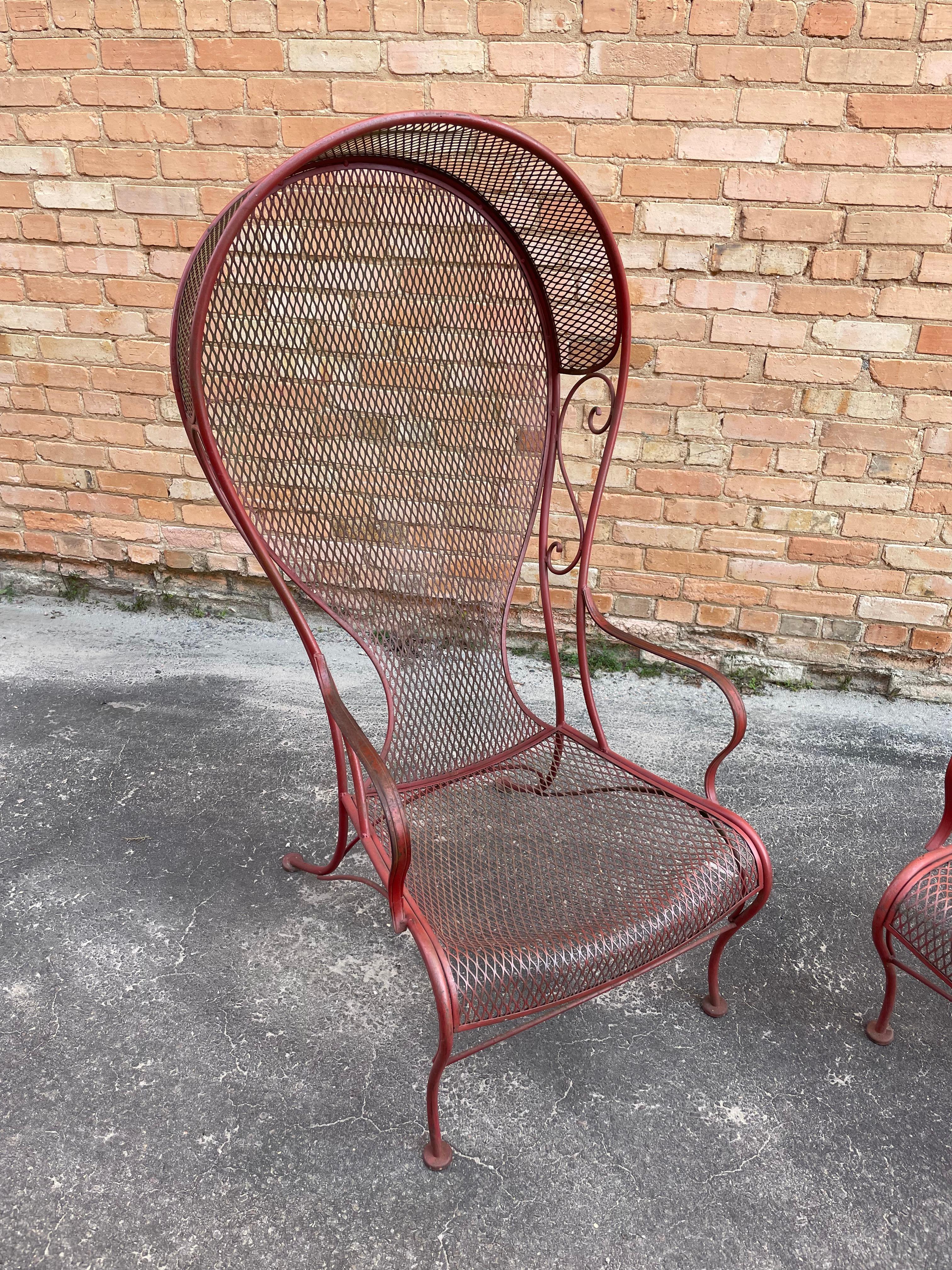 70s Herbert Saiger for Woodard Outdoor Garden Canopy Lounge Chairs, a Pair 2