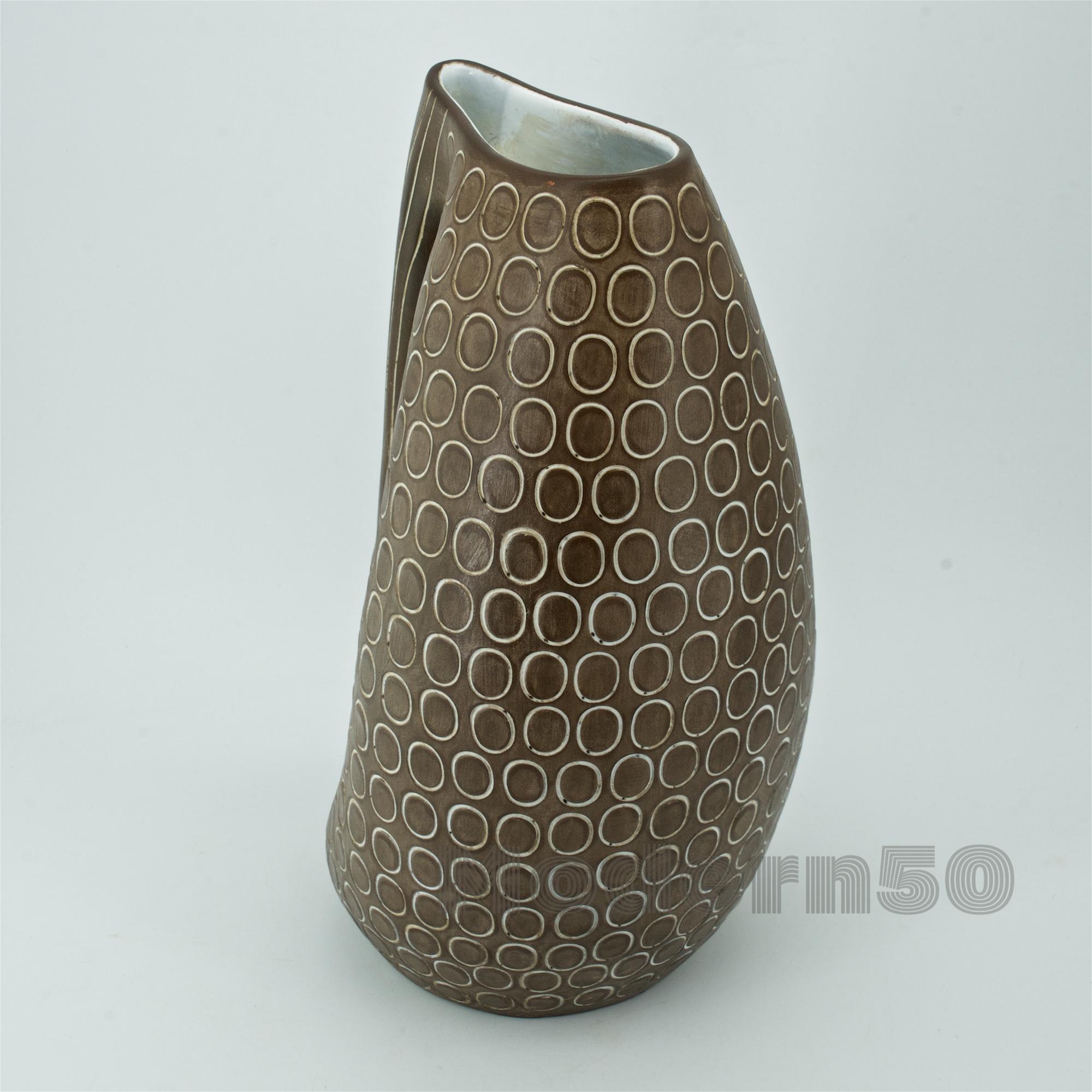 1950er Jahre Mitte des Jahrhunderts Zaccagnini Svedese Keramik Krug Vase Geometrisch Organisch Italien (Italienisch) im Angebot