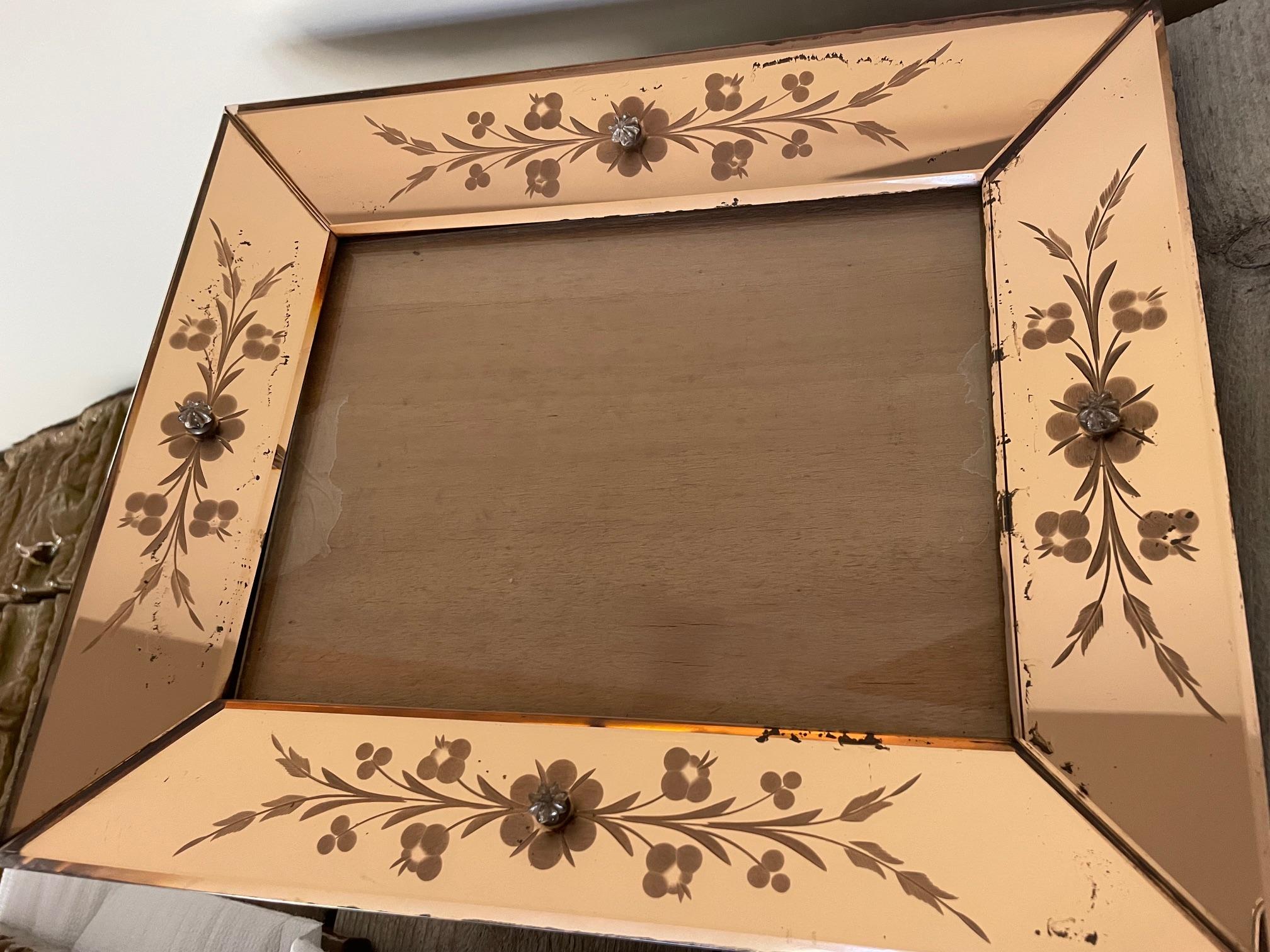 European 50's mirror photo frame For Sale