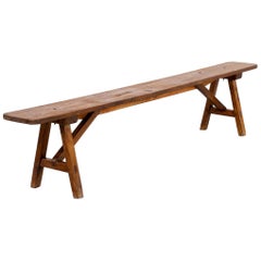 50s Organic Shaped Wooden Bench