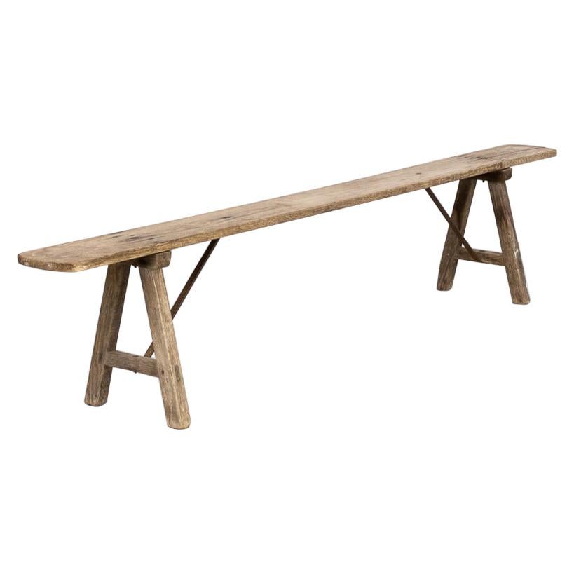 50s Organic Shaped Wooden Bench