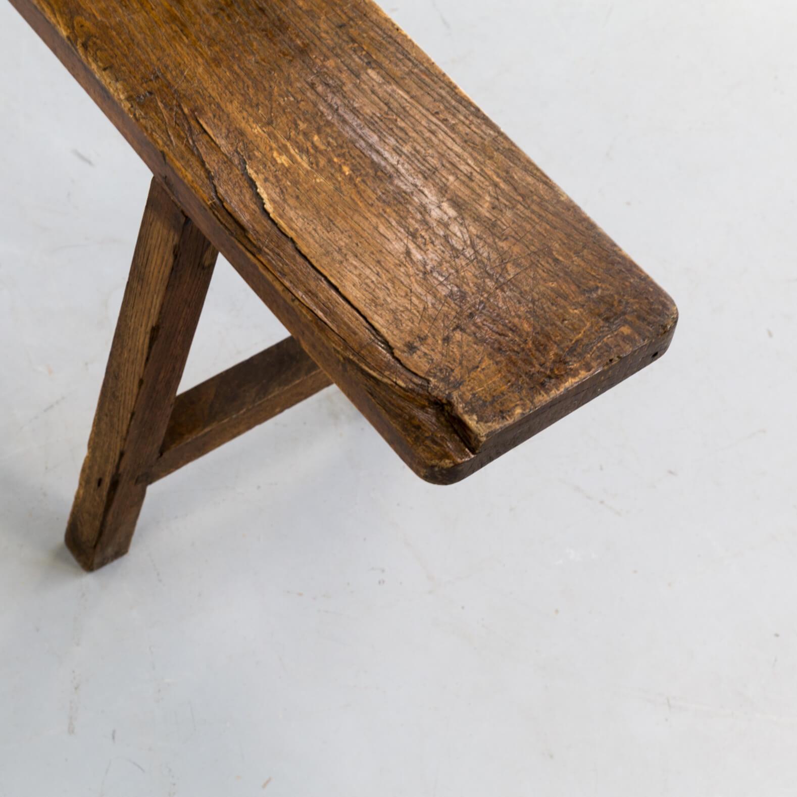 1950s Organic Shaped Wooden French Bench 1