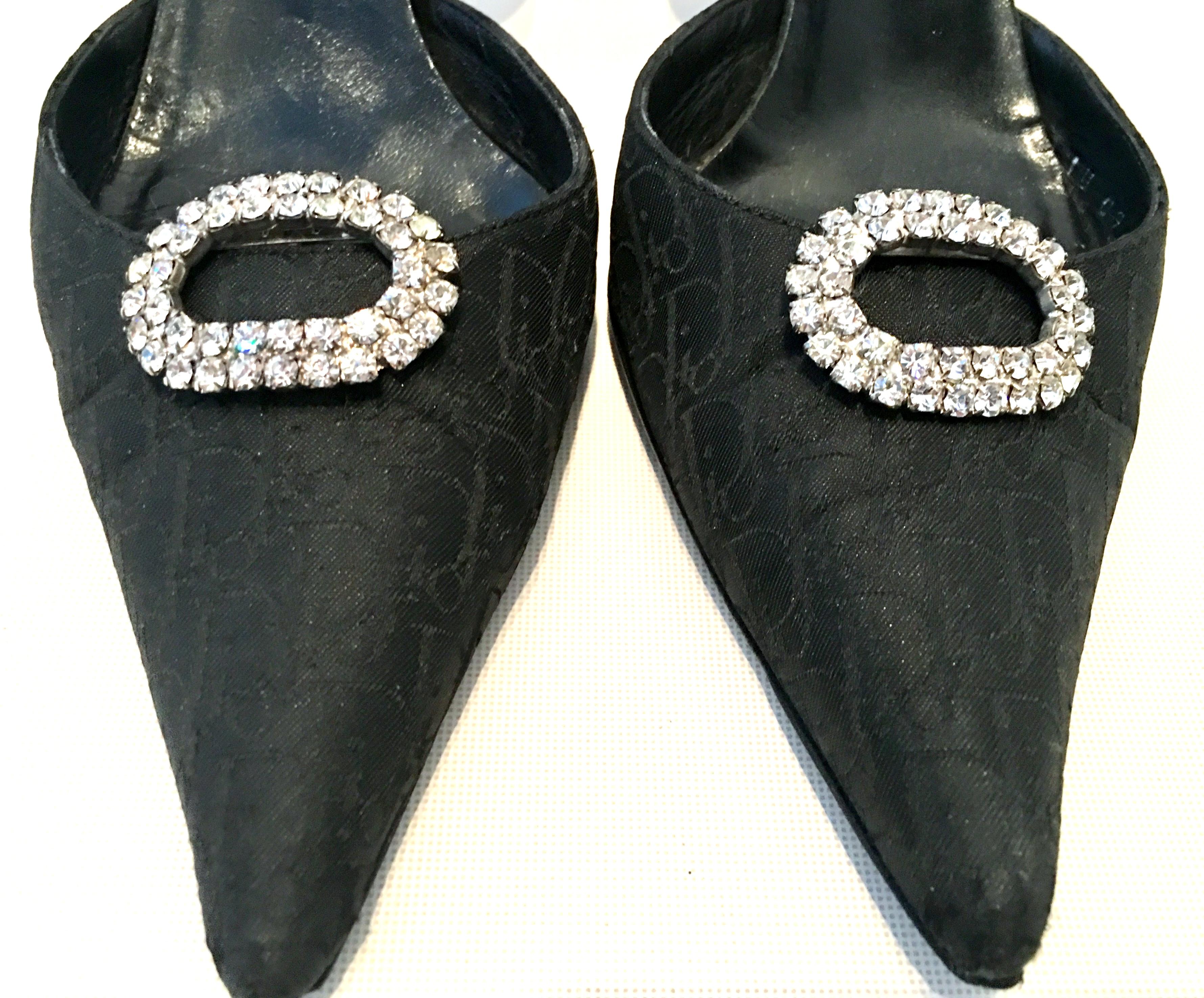 Women's or Men's 50'S Pair Of Silver & Swarovski Crystal 