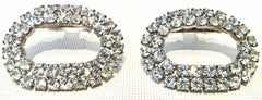 50'S Pair Of Silver & Swarovski Crystal "Shoe" Clips By, MUSI