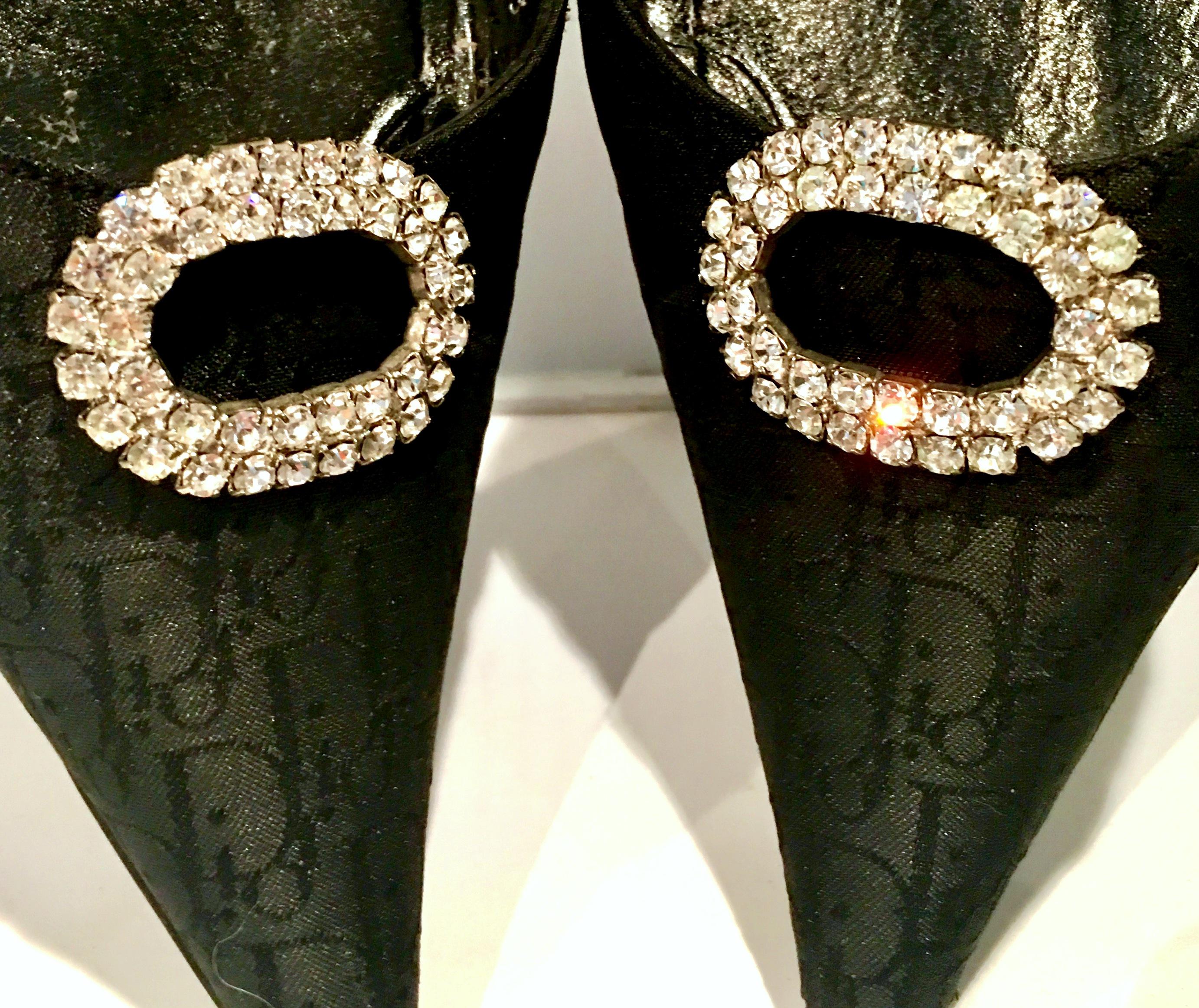 50'S Pair Of Silver & Swarovski Crystal 