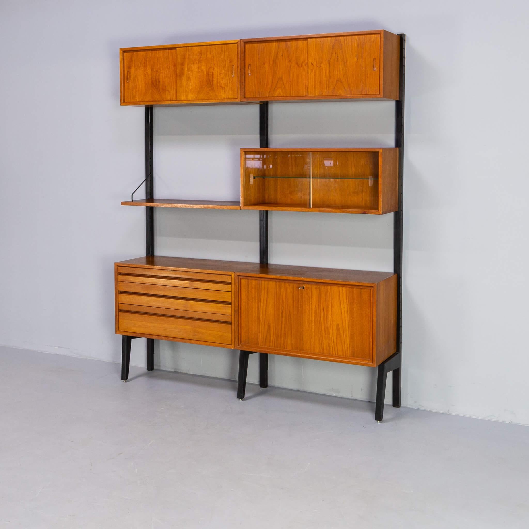 Mid-Century Modern 50s Poul Cadovius Royal System Wall Unit for Cado