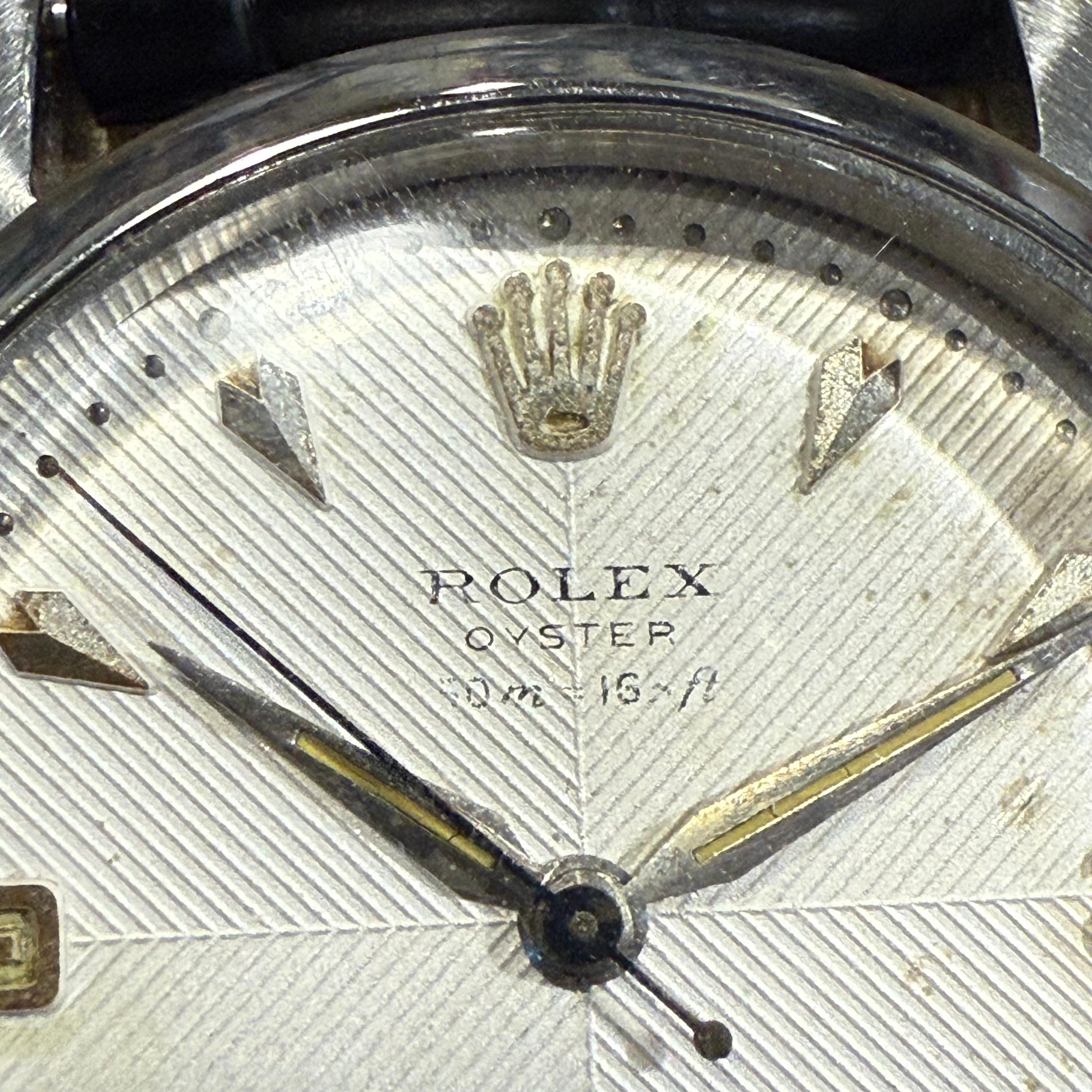 Rolex Oyster Resistente agli Urti degli anni '50 Ref. 6484 Quadrante Chevron in vendita 1