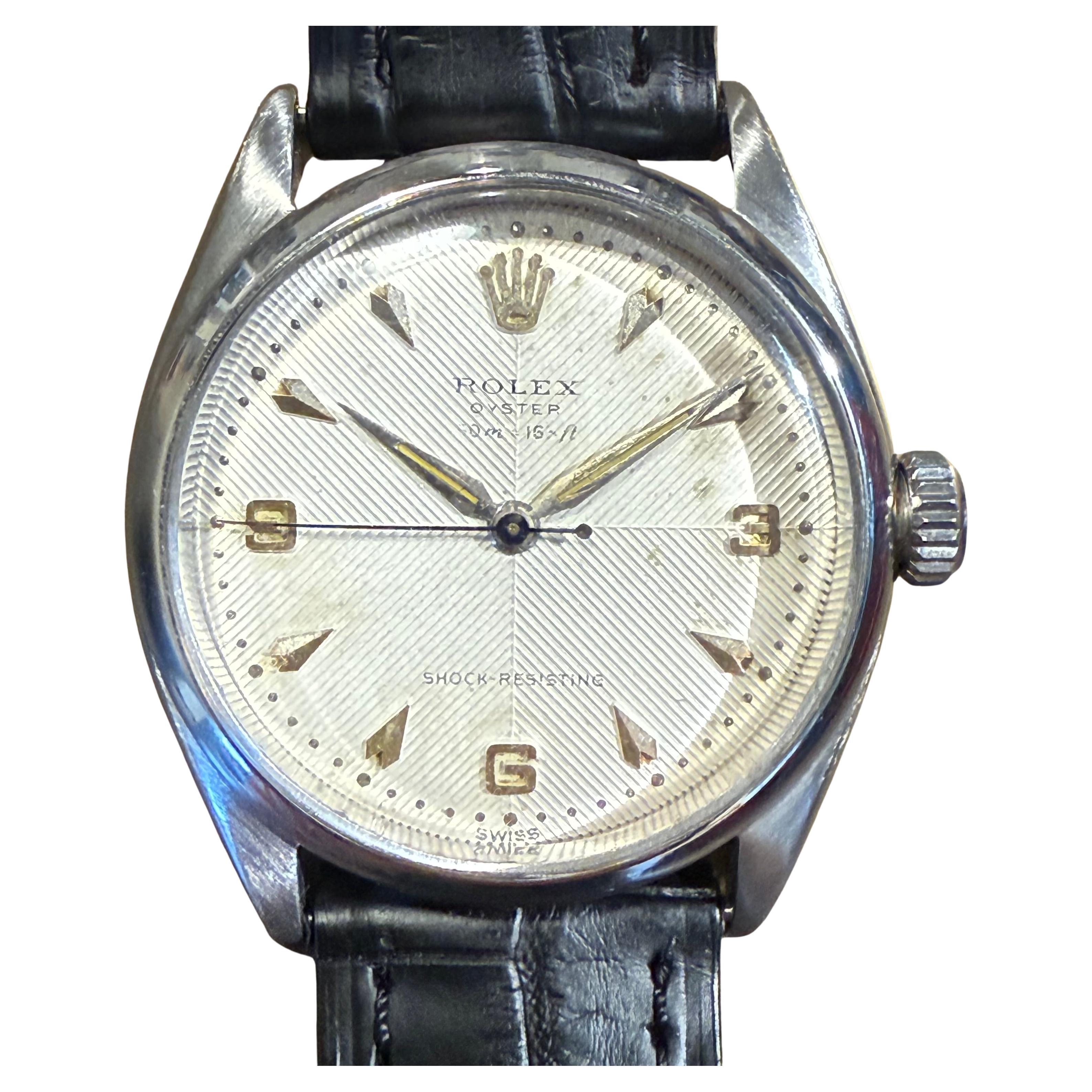 Rolex Oyster Resistente agli Urti degli anni 
50 Ref. 6484 Quadrante Chevron in vendita