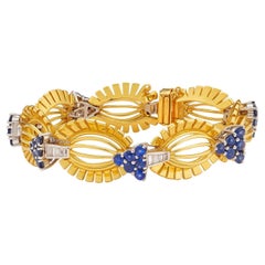 Anni
50 epoca retrò 10,24 carati Tiffany
Co. Bracciale con zaffiri e diamanti