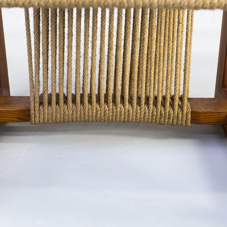 1950s Rope Chair in Pine Wood For Sale at 1stDibs
