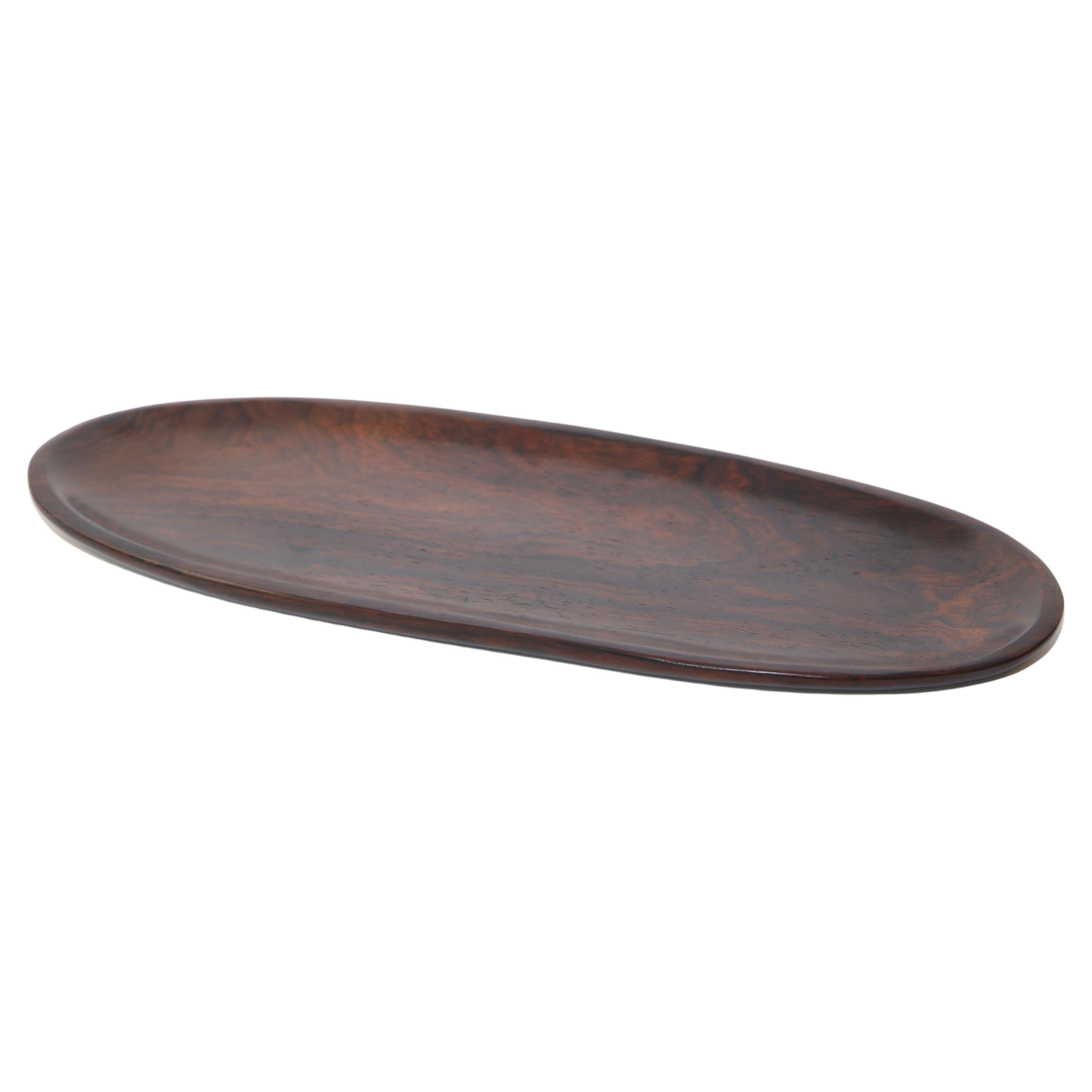 Odile Noll's rosewood plate from the '50s For Sale