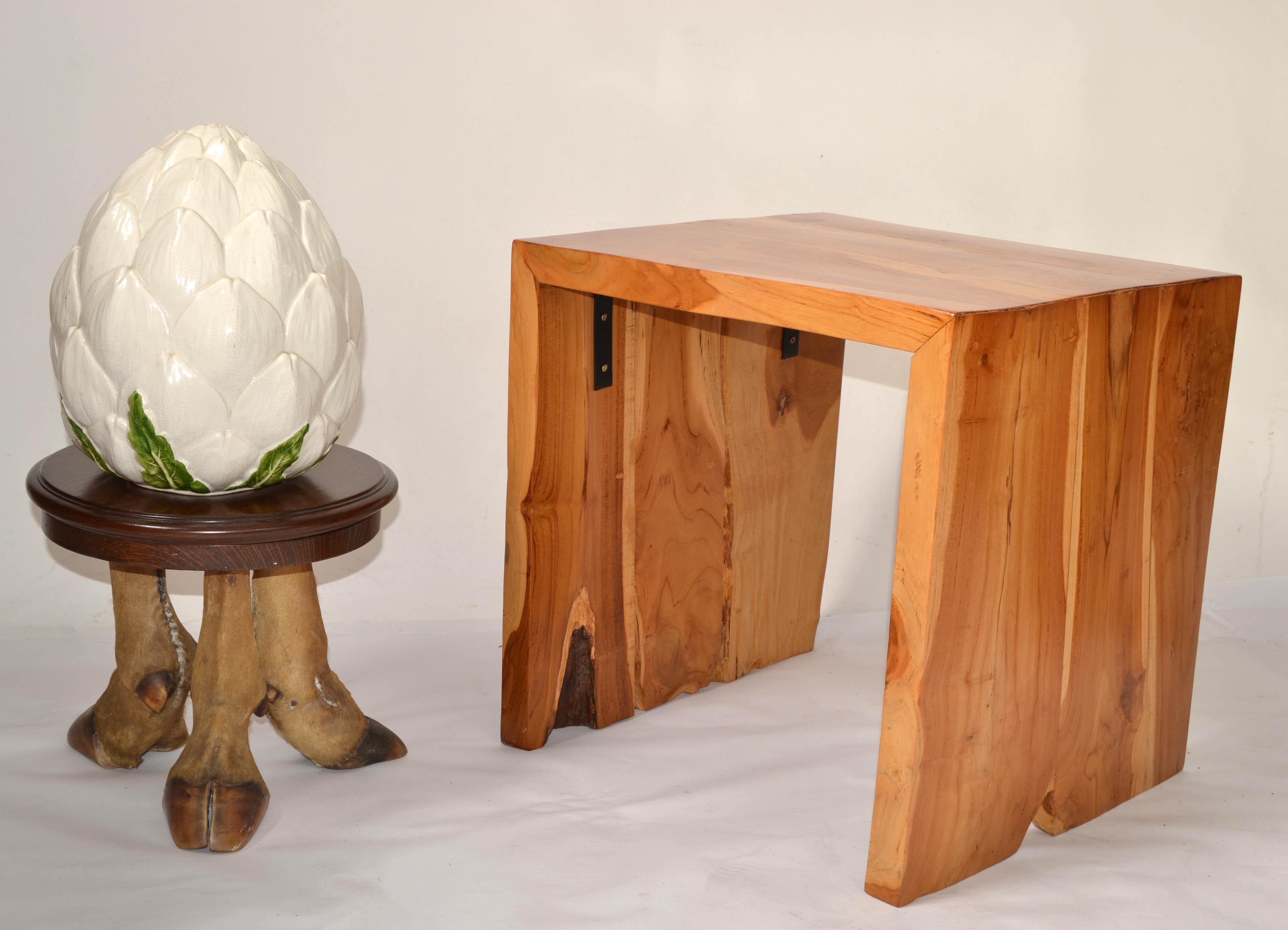 Mid-20th Century 50s Rustic European Taxidermy Oak Top Low Table Bonsai Stand Mid-Century Modern For Sale