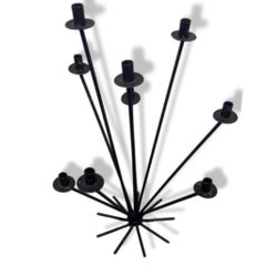 SALE 50s Danish Modern 9 Arm Wrought Iron Ljusstake Starburst Menorah