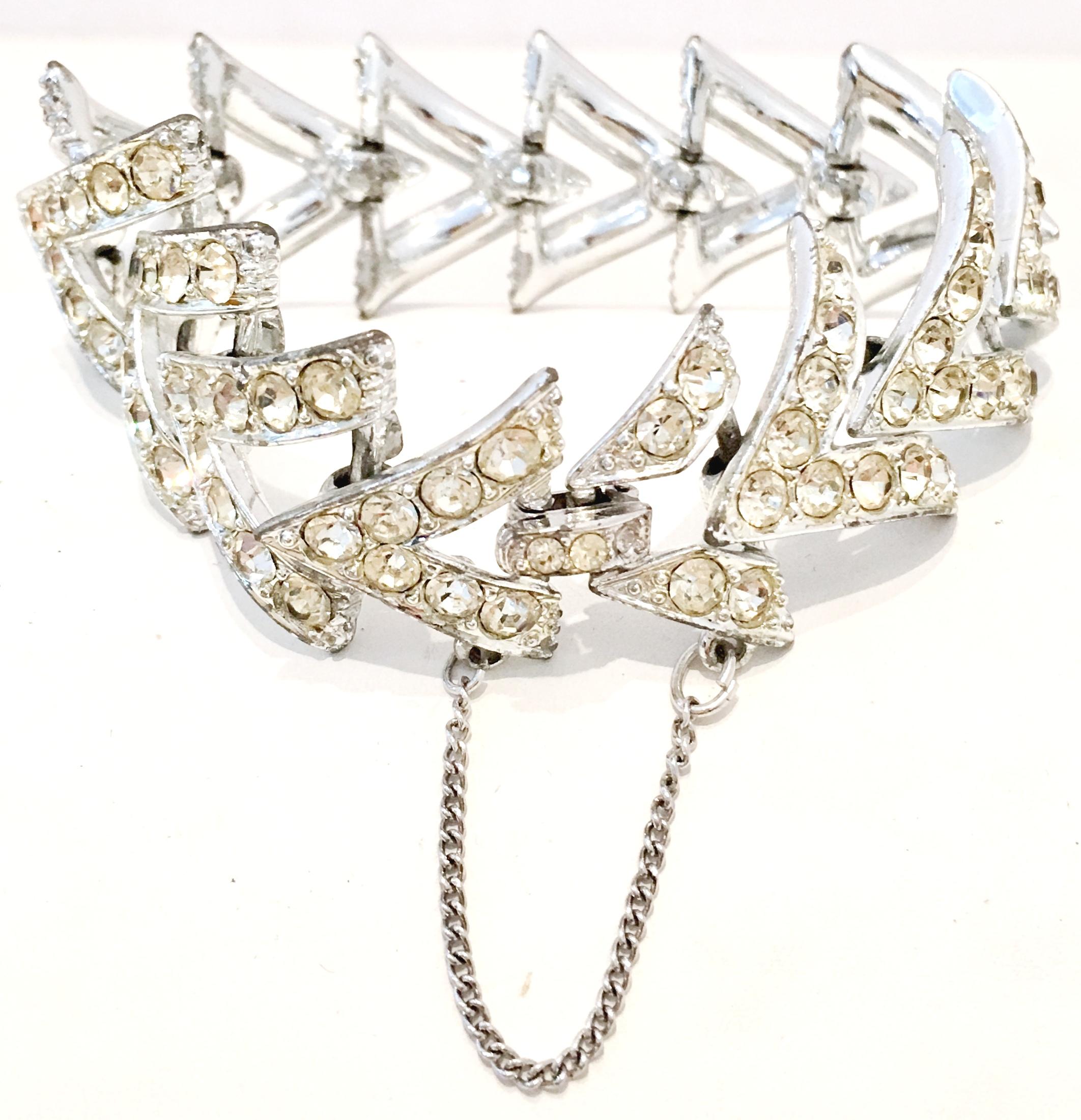 Women's or Men's 50’S Silver & Swarovski Crystal 