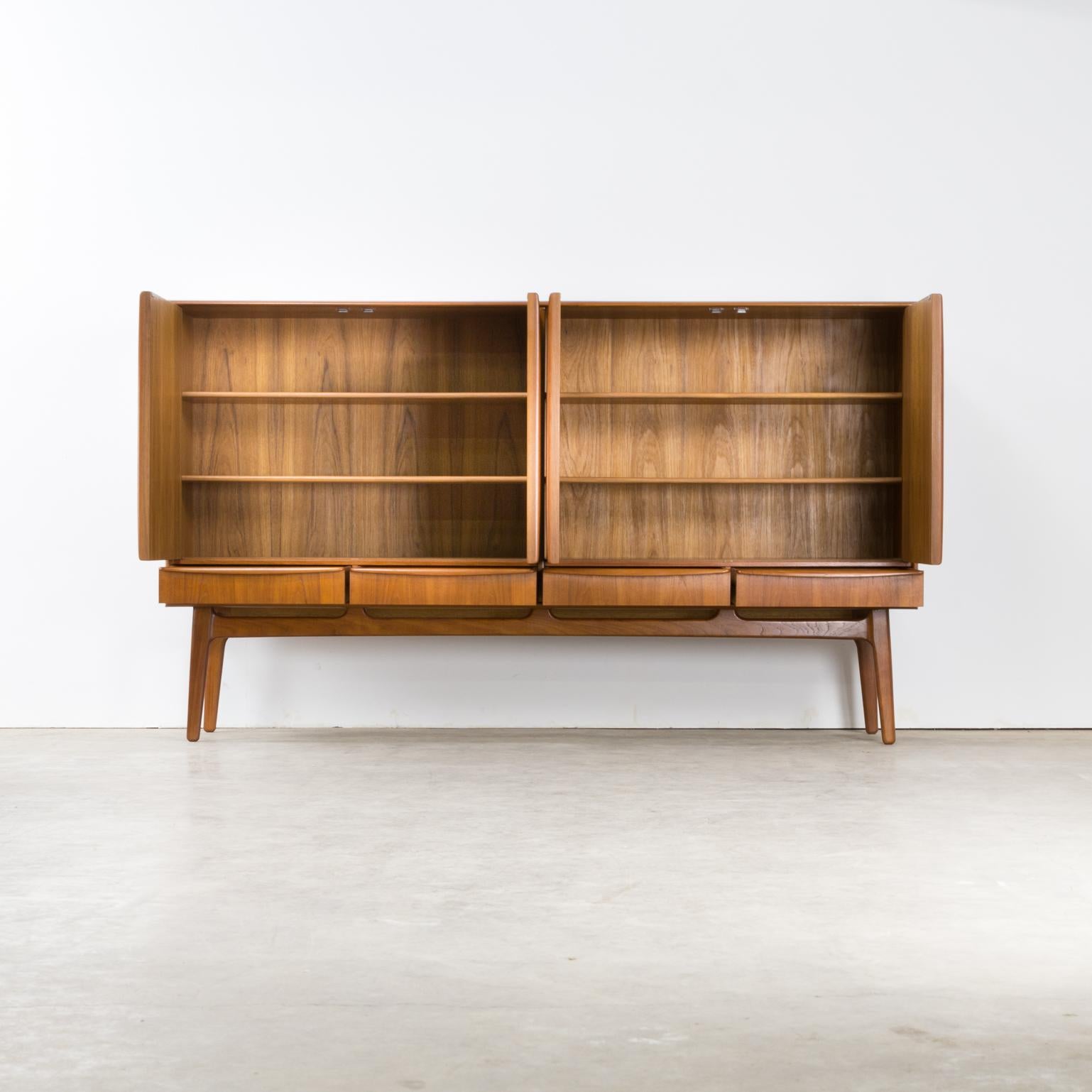 1950s Svend Age Madsen teak high sideboard for Knudsen & Son. Very good condition consistent with age and use.
