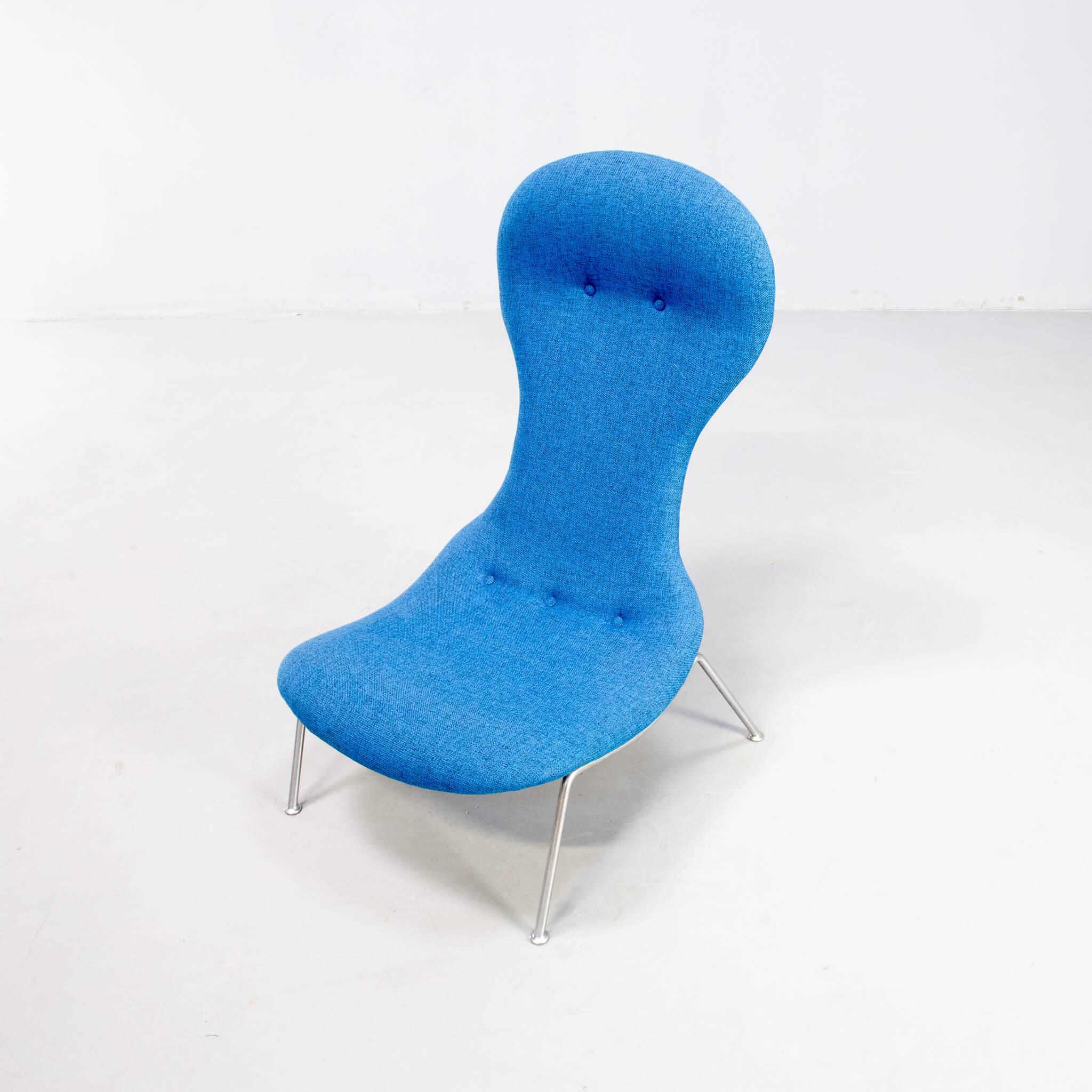 Fabric 50s Theo Ruth very rare ‘Tongue’ lounge fauteuil for Wagemans & van Tuinen For Sale