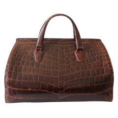 50's Valextra Crocodile Large Bag