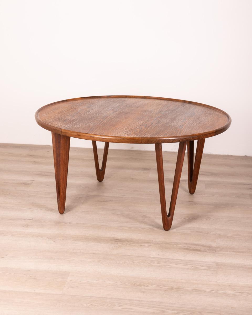 1950s Vintage Rosewood Coffee Table Design Tove & Edvard Kindt-Lars For Sale 3