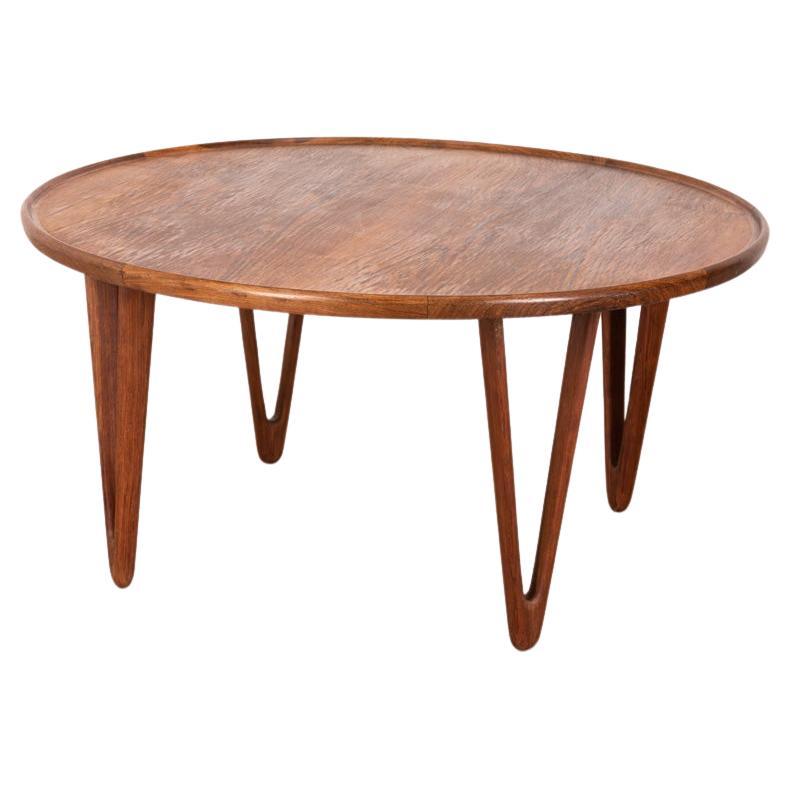 1950s Vintage Rosewood Coffee Table Design Tove & Edvard Kindt-Lars For Sale