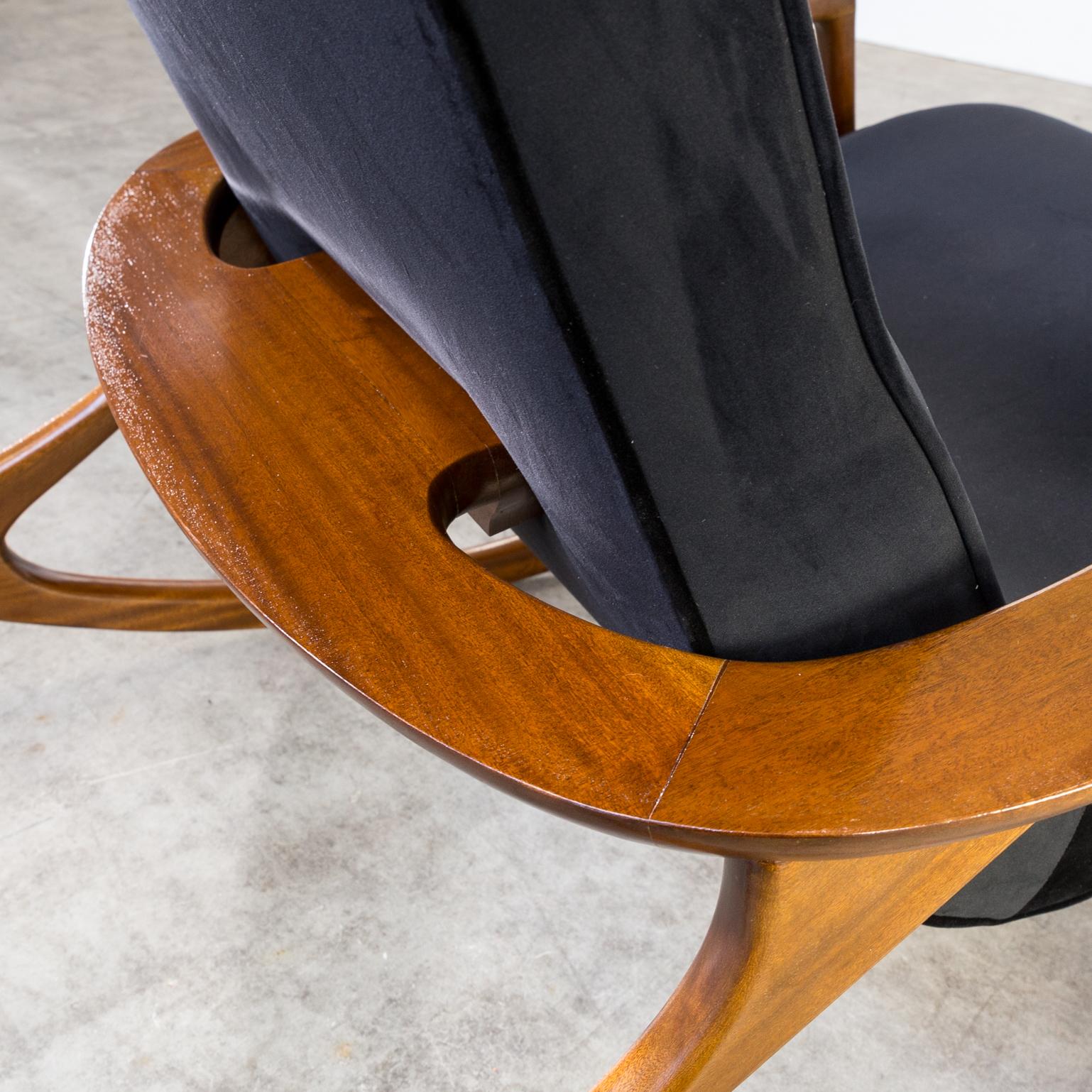 1950s Vladimir Kagan Model 175F and 175GH New Upholstered Rocking Chair 2