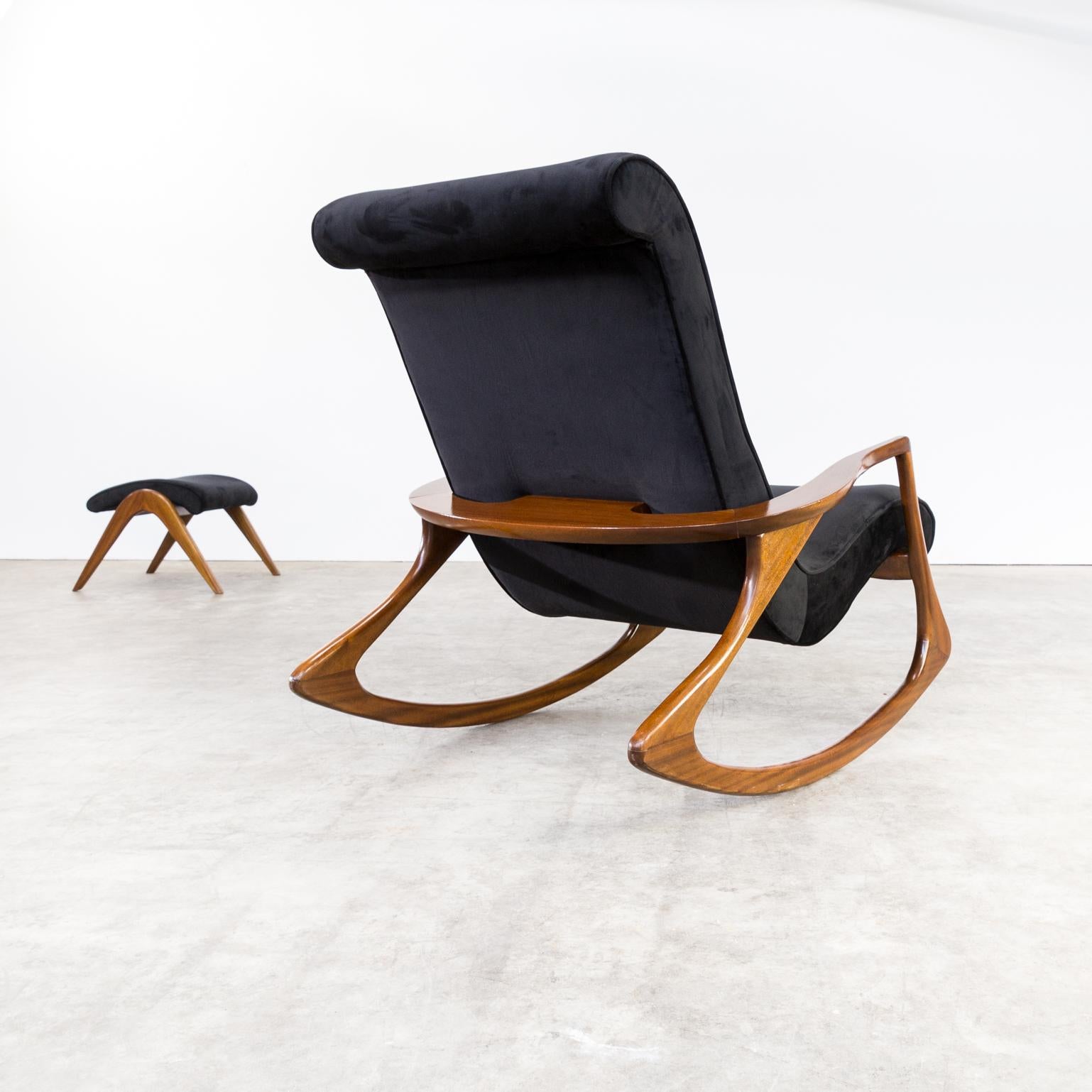 1950s Vladimir Kagan Model 175F and 175GH New Upholstered Rocking Chair 3