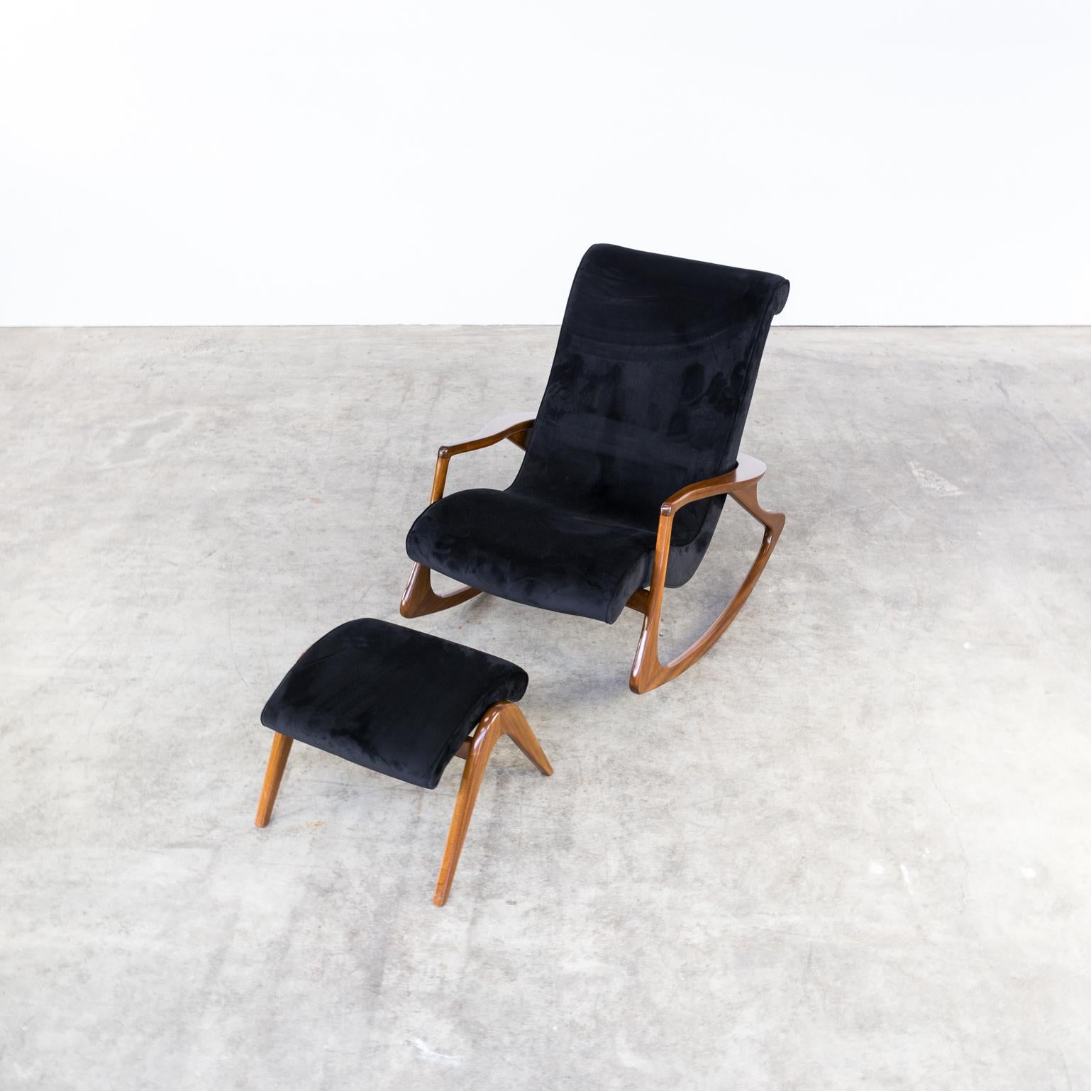 American 1950s Vladimir Kagan Model 175F and 175GH New Upholstered Rocking Chair