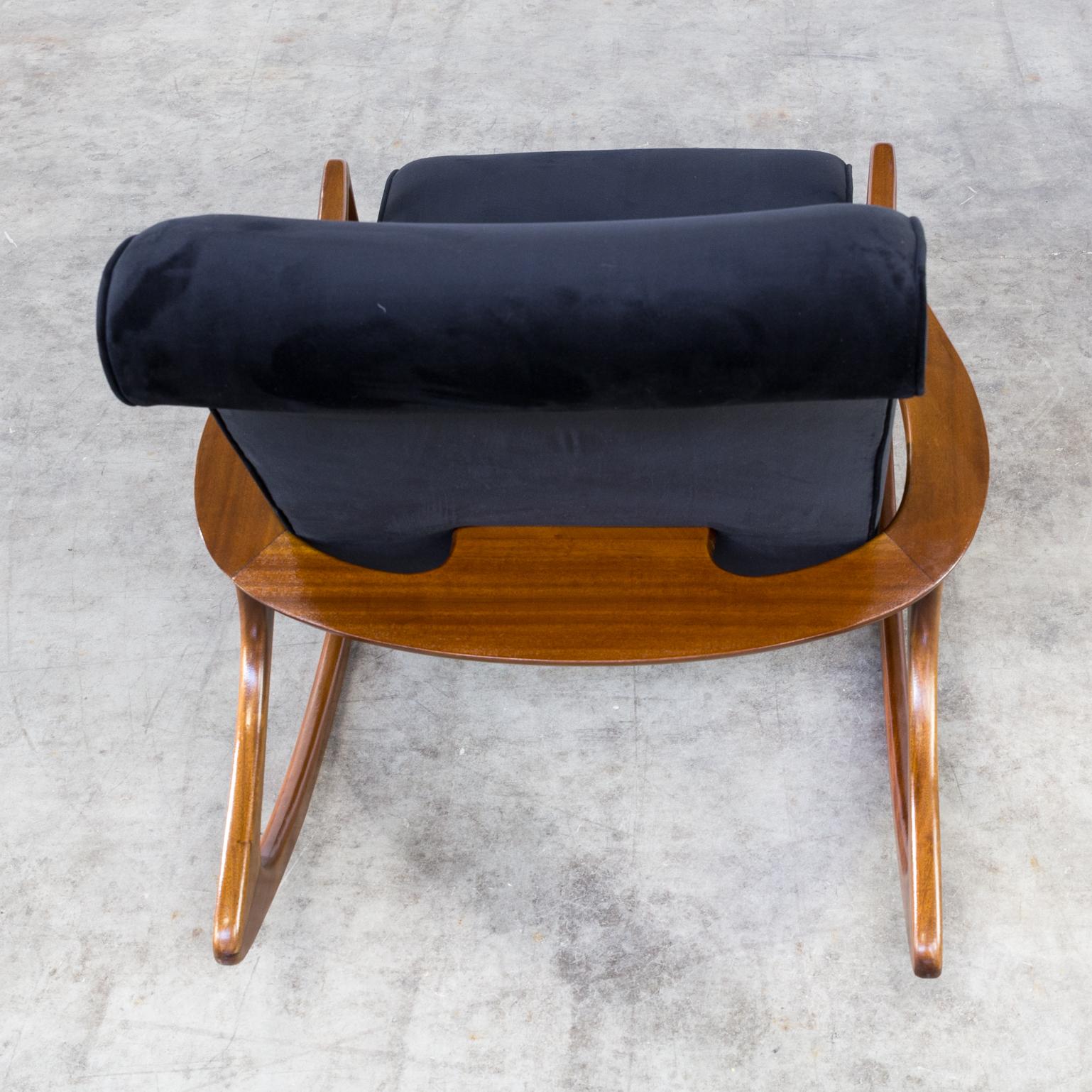Mid-20th Century 1950s Vladimir Kagan Model 175F and 175GH New Upholstered Rocking Chair