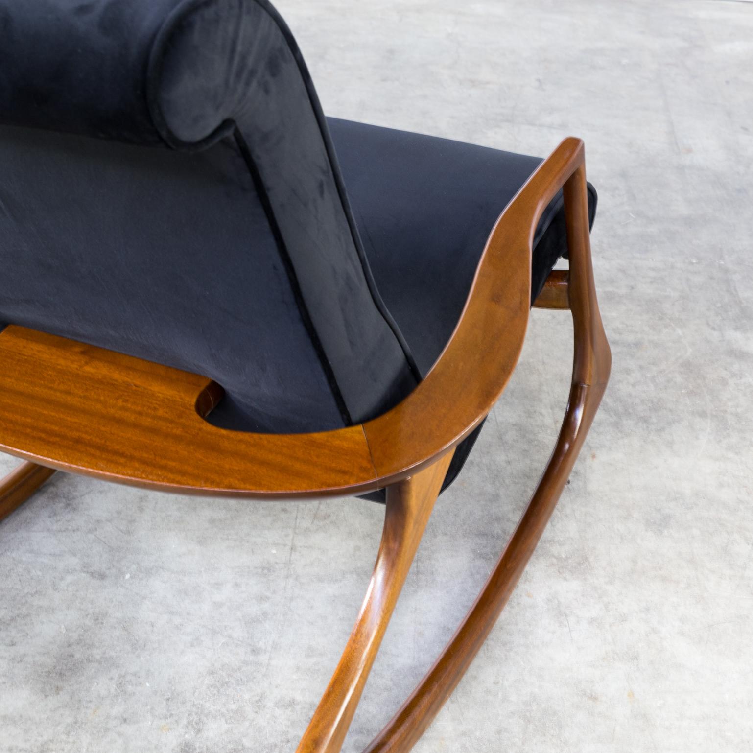 Fabric 1950s Vladimir Kagan Model 175F and 175GH New Upholstered Rocking Chair