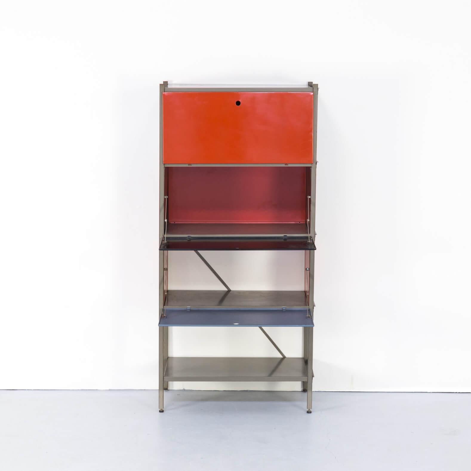 Metal 1950s Wim Rietveld Model 663 Wall Unit for Gispen For Sale