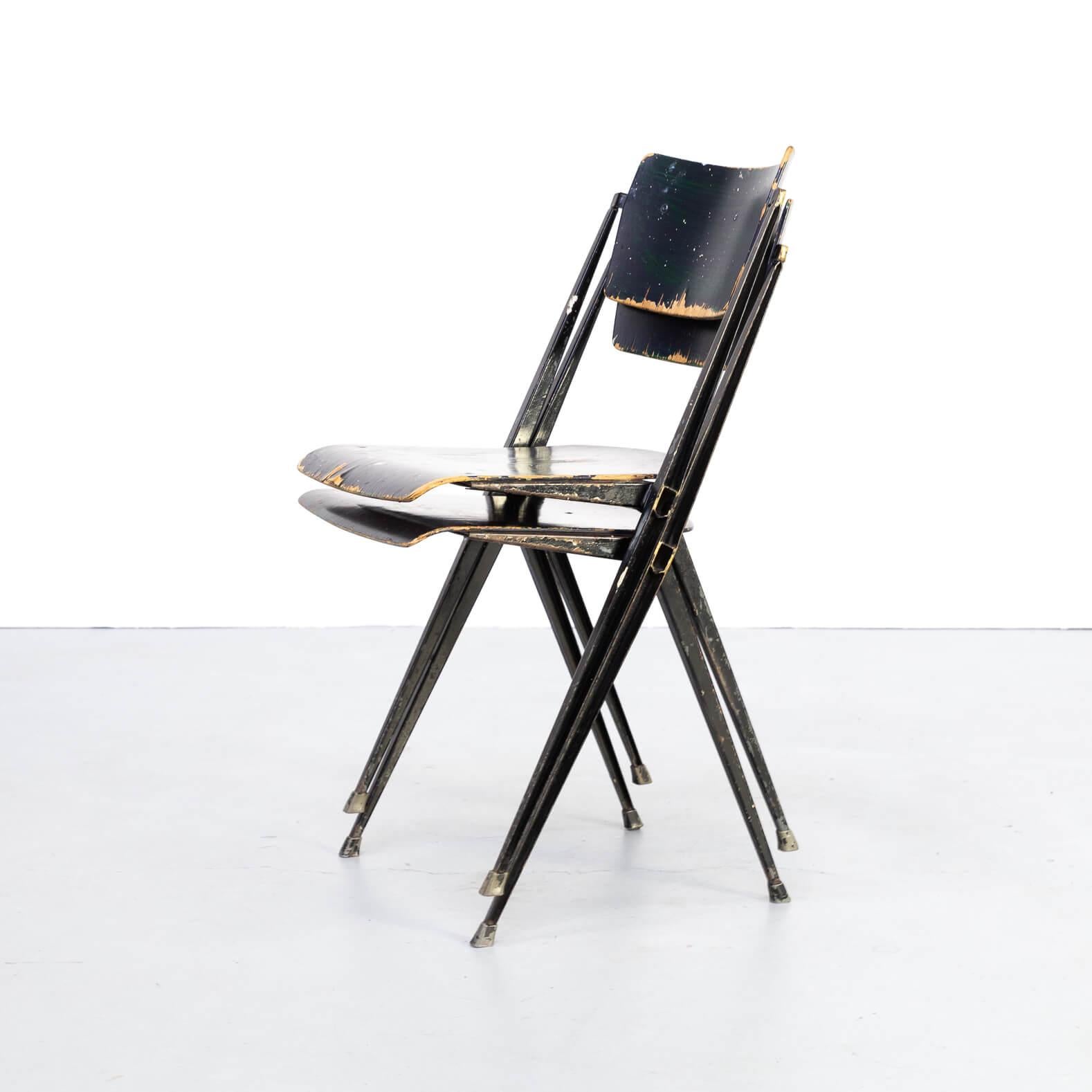 1950s Wim Rietveld ‘Pyramid’ Chair for Ahrend de Cirkel Set/2 For Sale 7