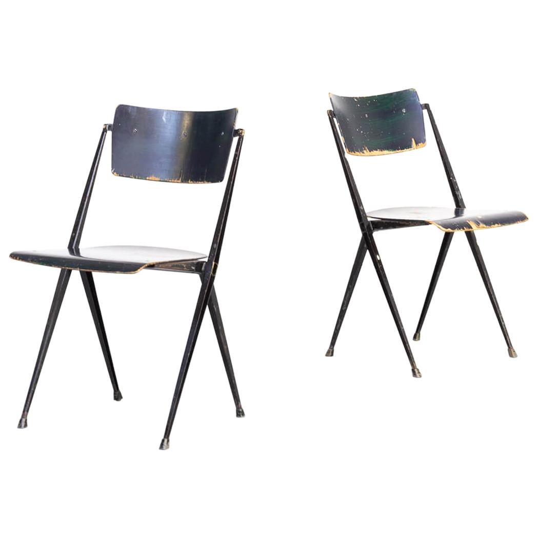 1950s Wim Rietveld ‘Pyramid’ Chair for Ahrend de Cirkel Set/2 For Sale