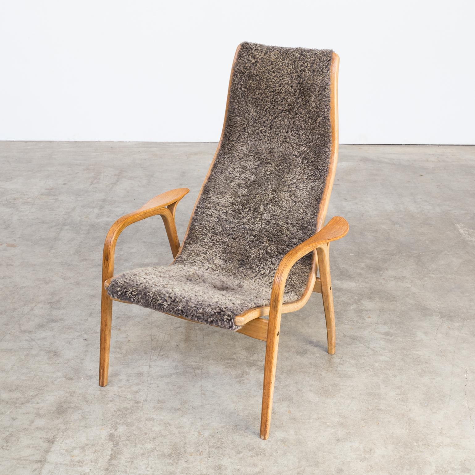 Lambskin 1950s Yngve Ekström ‘Lamino’ Fauteuil for Swedese Møbler AB For Sale