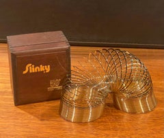 50th Anniversary Gold-Plated Slinky Toy in Wood Box