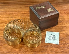 50th Anniversary Gold-Plated Slinky Toy in Wood Box