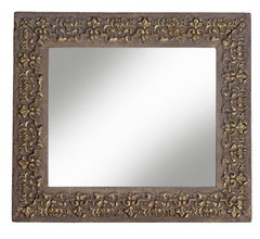 Arts & Crafts Gessoed Wood Mirror