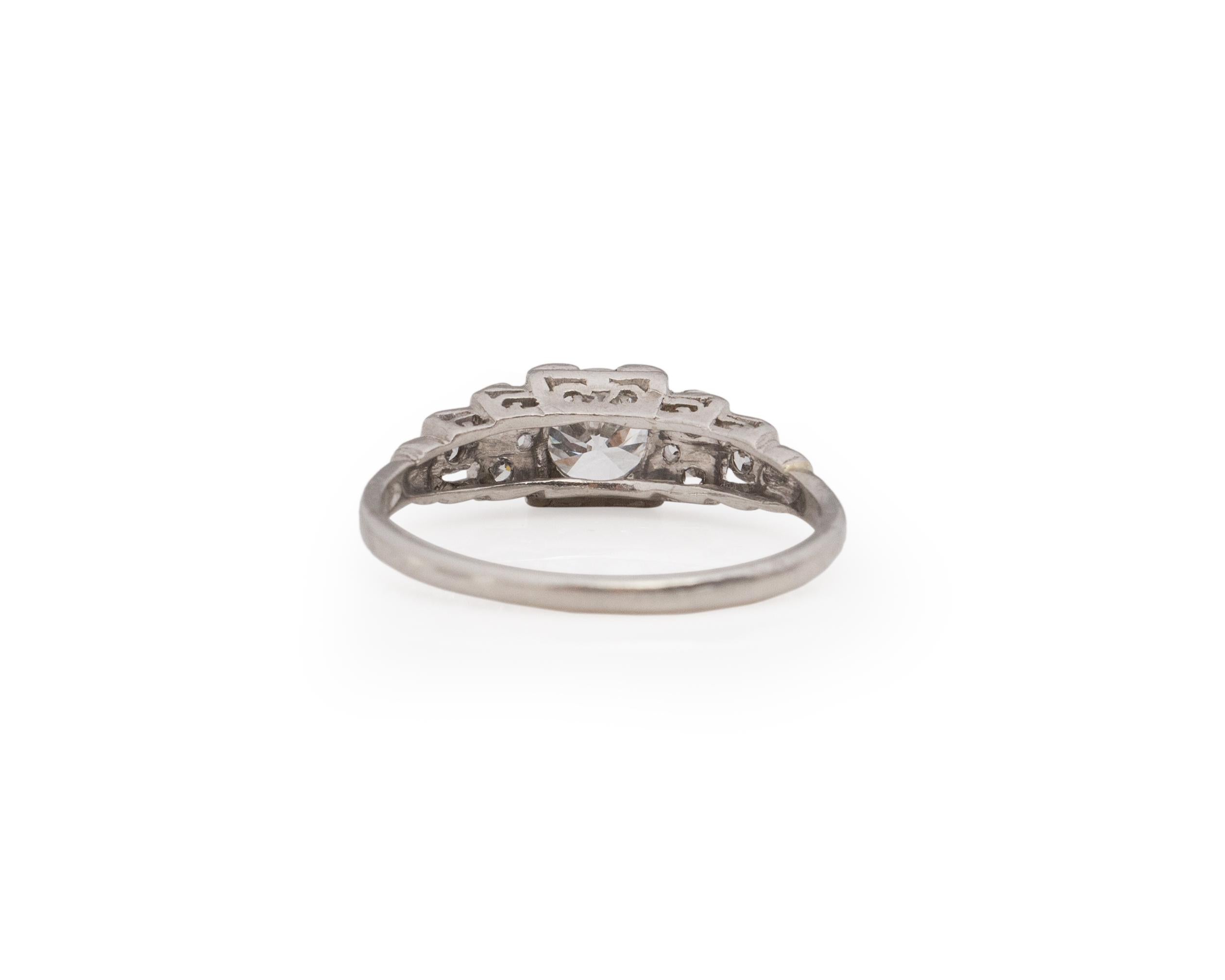 .51 Carat Art Deco Diamond Platinum Engagement Ring In Good Condition For Sale In Atlanta, GA