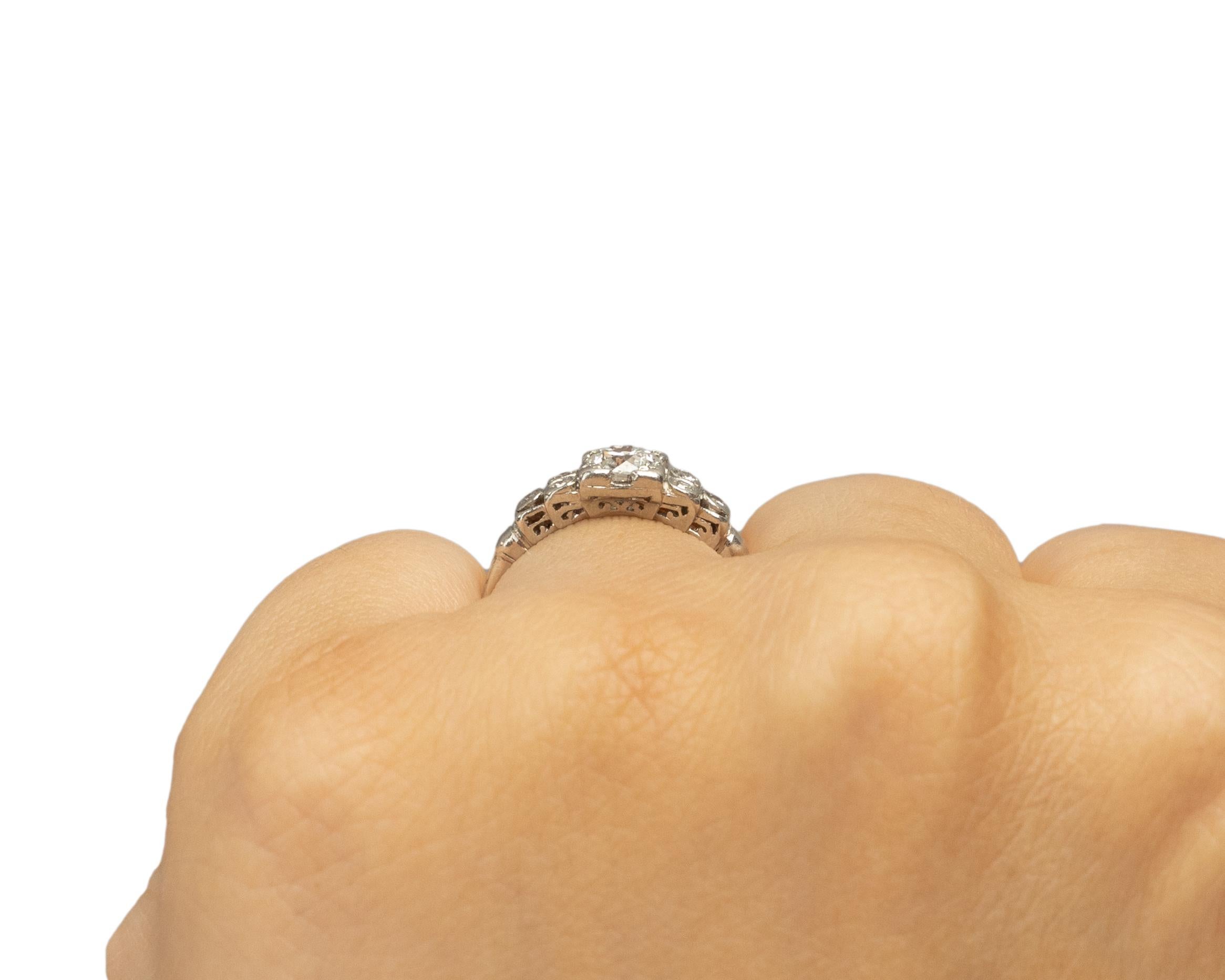 .51 Carat Art Deco Diamond Platinum Engagement Ring For Sale 1