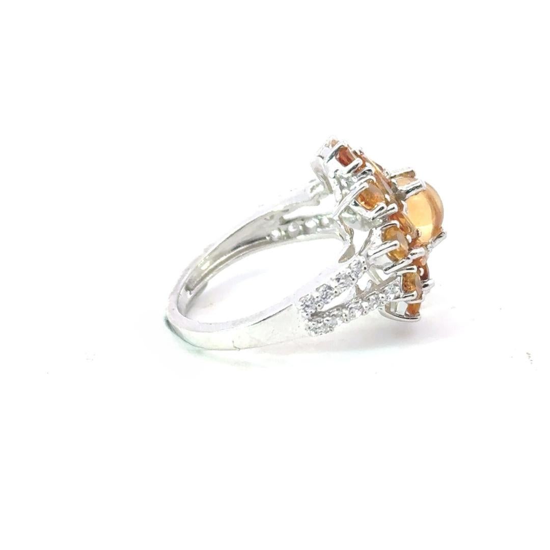 For Sale:  5.1 Carat Citrine Flower Cocktail Ring for Anniversary Gift in 925 Silve 6