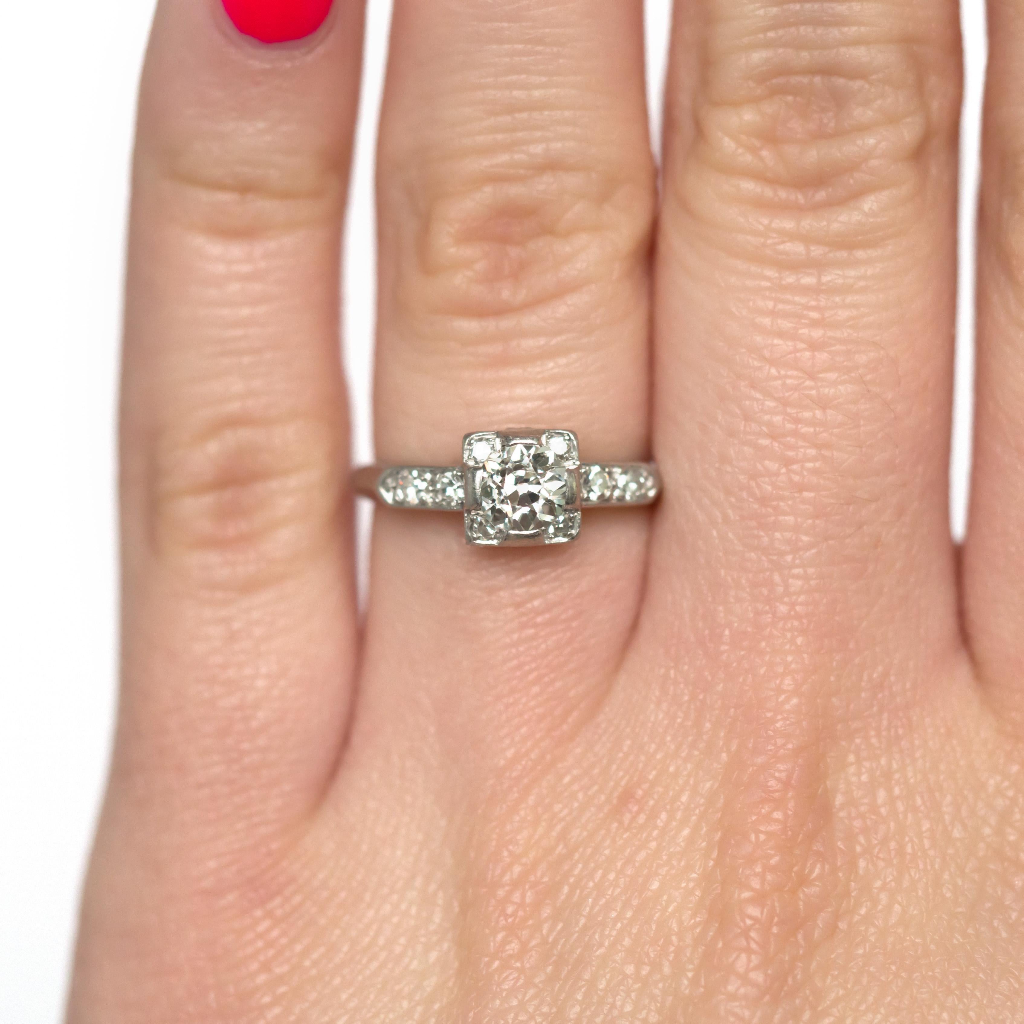 Art Deco .51 Carat Diamond Platinum Engagement Ring For Sale